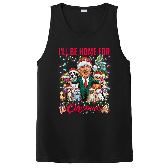 ILl Be Home For Christmas Funny Trump Pets Dog Cat Xmas PosiCharge Competitor Tank