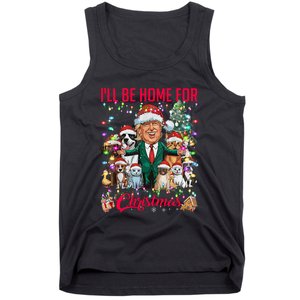 ILl Be Home For Christmas Funny Trump Pets Dog Cat Xmas Tank Top