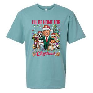 ILl Be Home For Christmas Funny Trump Pets Dog Cat Xmas Sueded Cloud Jersey T-Shirt