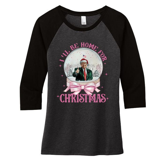 ILl Be Home For Christmas Trump Xmas 2024 Sweat Women's Tri-Blend 3/4-Sleeve Raglan Shirt