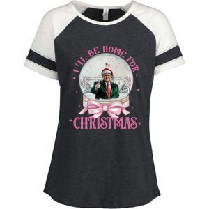 ILl Be Home For Christmas Trump Xmas 2024 Sweat Enza Ladies Jersey Colorblock Tee