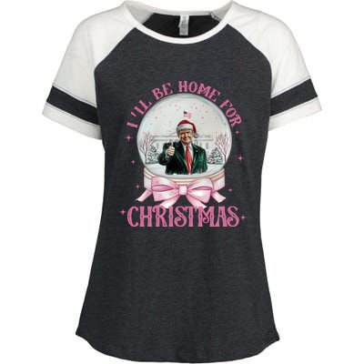 ILl Be Home For Christmas Trump Xmas 2024 Sweat Enza Ladies Jersey Colorblock Tee