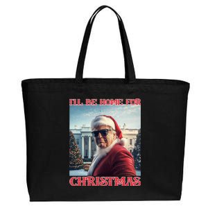 ILl Be Home For Christmas Trump Santa Selfie White House Cotton Canvas Jumbo Tote