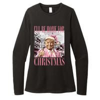 ILl Be Home For Christmas Santa Funny Trump Xmas Pajamas Womens CVC Long Sleeve Shirt