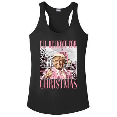 ILl Be Home For Christmas Santa Funny Trump Xmas Pajamas Ladies PosiCharge Competitor Racerback Tank