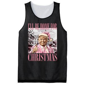 ILl Be Home For Christmas Santa Funny Trump Xmas Pajamas Mesh Reversible Basketball Jersey Tank