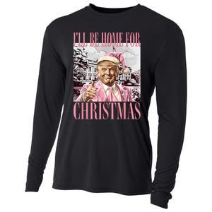 ILl Be Home For Christmas Santa Funny Trump Xmas Pajamas Cooling Performance Long Sleeve Crew