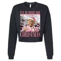 ILl Be Home For Christmas Santa Funny Trump Xmas Pajamas Cropped Pullover Crew