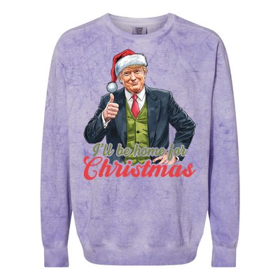 ILl Be Home For Christmas Santa Funny Trump Xmas Colorblast Crewneck Sweatshirt