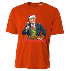 ILl Be Home For Christmas Santa Funny Trump Xmas Cooling Performance Crew T-Shirt