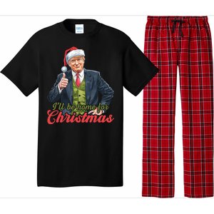 ILl Be Home For Christmas Santa Funny Trump Xmas Pajama Set