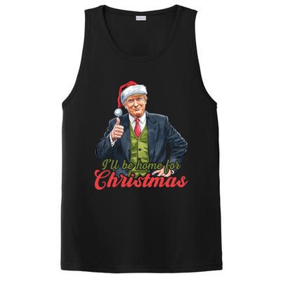 ILl Be Home For Christmas Santa Funny Trump Xmas PosiCharge Competitor Tank