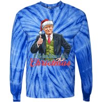 ILl Be Home For Christmas Santa Funny Trump Xmas Tie-Dye Long Sleeve Shirt