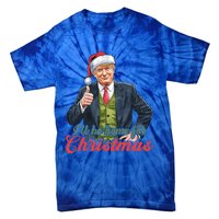 ILl Be Home For Christmas Santa Funny Trump Xmas Tie-Dye T-Shirt