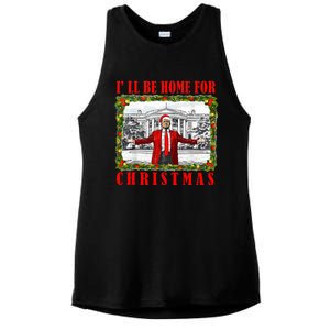 ILl Be Home For Christmas Funny Santa Claus Trump 2024 Ladies PosiCharge Tri-Blend Wicking Tank