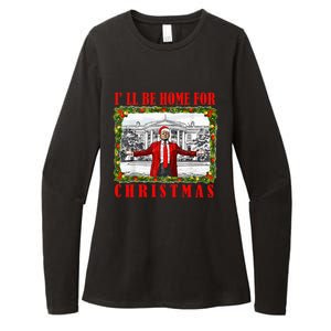 ILl Be Home For Christmas Funny Santa Claus Trump 2024 Womens CVC Long Sleeve Shirt