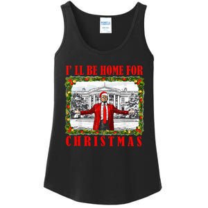 ILl Be Home For Christmas Funny Santa Claus Trump 2024 Ladies Essential Tank