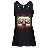 ILl Be Home For Christmas Funny Santa Claus Trump 2024 Ladies Essential Flowy Tank