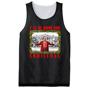 ILl Be Home For Christmas Funny Santa Claus Trump 2024 Mesh Reversible Basketball Jersey Tank