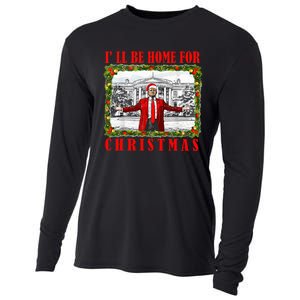 ILl Be Home For Christmas Funny Santa Claus Trump 2024 Cooling Performance Long Sleeve Crew