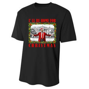 ILl Be Home For Christmas Funny Santa Claus Trump 2024 Performance Sprint T-Shirt