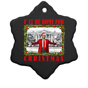 ILl Be Home For Christmas Funny Santa Claus Trump 2024 Ceramic Star Ornament