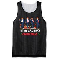 ILl Be Home For Christmas Santa Funny Trump Xmas Pajamas Mesh Reversible Basketball Jersey Tank