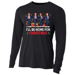 ILl Be Home For Christmas Santa Funny Trump Xmas Pajamas Cooling Performance Long Sleeve Crew