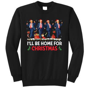 ILl Be Home For Christmas Santa Funny Trump Xmas Pajamas Tall Sweatshirt