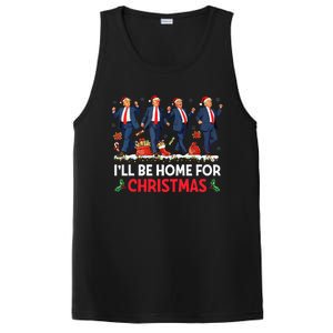 ILl Be Home For Christmas Santa Funny Trump Xmas Pajamas PosiCharge Competitor Tank