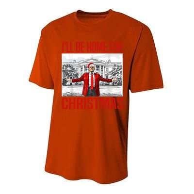 ILl Be Home For Christmas Xmas Trump Pajamas Holiday Santa Performance Sprint T-Shirt