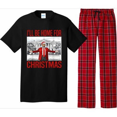 ILl Be Home For Christmas Xmas Trump Pajamas Holiday Santa Pajama Set