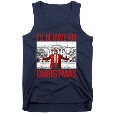 ILl Be Home For Christmas Xmas Trump Pajamas Holiday Santa Tank Top