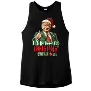 ILl Be Home For Christmas Santa Trump Xmas Pajamas Funny Ladies PosiCharge Tri-Blend Wicking Tank