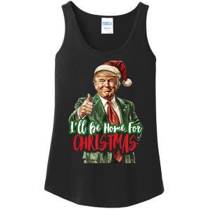 ILl Be Home For Christmas Santa Trump Xmas Pajamas Funny Ladies Essential Tank