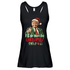 ILl Be Home For Christmas Santa Trump Xmas Pajamas Funny Ladies Essential Flowy Tank