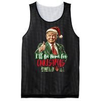 ILl Be Home For Christmas Santa Trump Xmas Pajamas Funny Mesh Reversible Basketball Jersey Tank