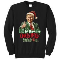 ILl Be Home For Christmas Santa Trump Xmas Pajamas Funny Tall Sweatshirt