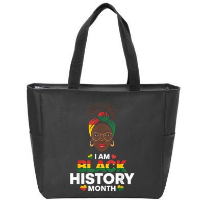 IM Black History Month African American Zip Tote Bag