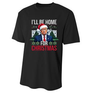 ILl Be Home For Christmas Funny Santa Claus Trump 2024 Performance Sprint T-Shirt