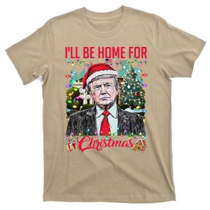 ILl Be Home For Christmas Funny Santa Trump 2024 Xmas T-Shirt