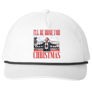 ILl Be Home For Christmas Santa Funny Trump Xmas Pajamas Snapback Five-Panel Rope Hat