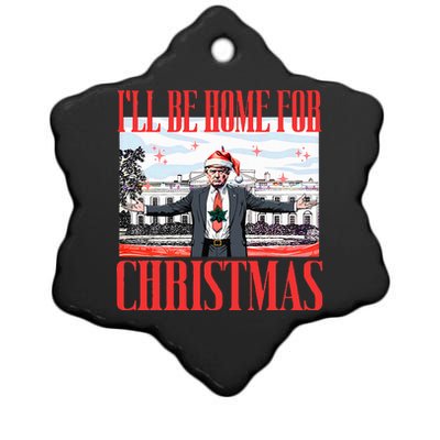 ILl Be Home For Christmas Santa Funny Trump Xmas Pajamas Ceramic Star Ornament