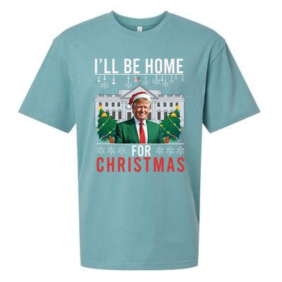 ILl Be Home For Christmas Funny Trump Ugly Xmas Funny Gift Sueded Cloud Jersey T-Shirt