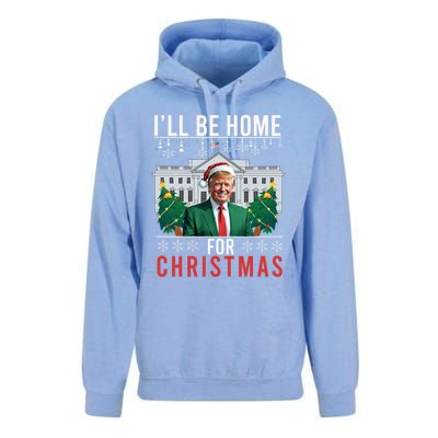 ILl Be Home For Christmas Funny Trump Ugly Xmas Funny Gift Unisex Surf Hoodie