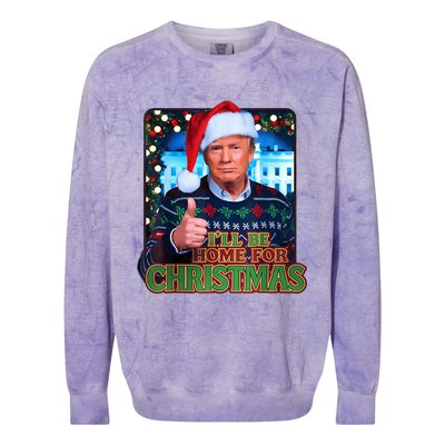 ILl Be Home For Christmas Santa Funny Trump Ugly Sweatshirt Colorblast Crewneck Sweatshirt