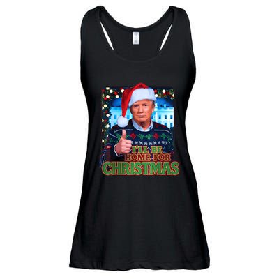 ILl Be Home For Christmas Santa Funny Trump Ugly Sweatshirt Ladies Essential Flowy Tank