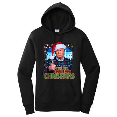 ILl Be Home For Christmas Santa Funny Trump Ugly Sweatshirt Women's Pullover Hoodie