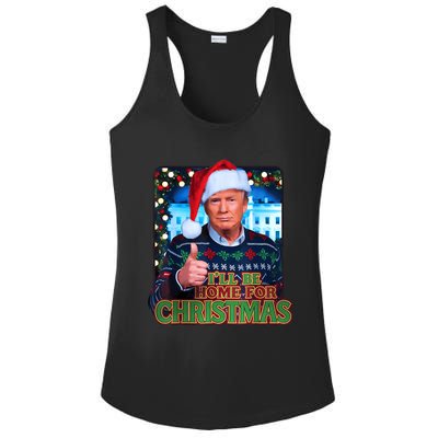 ILl Be Home For Christmas Santa Funny Trump Ugly Sweatshirt Ladies PosiCharge Competitor Racerback Tank