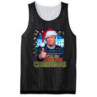 ILl Be Home For Christmas Santa Funny Trump Ugly Sweatshirt Mesh Reversible Basketball Jersey Tank